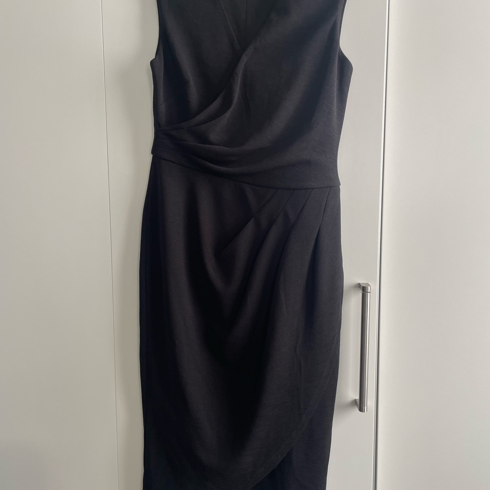 White House Black Market Asymmetrical Black Dress